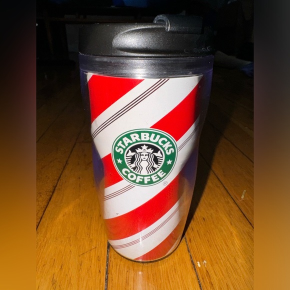 Starbucks Other - Starbucks Tumbler Cup Travel Coffee Mug Red & White Candy Cane Striped 8oz 2009
